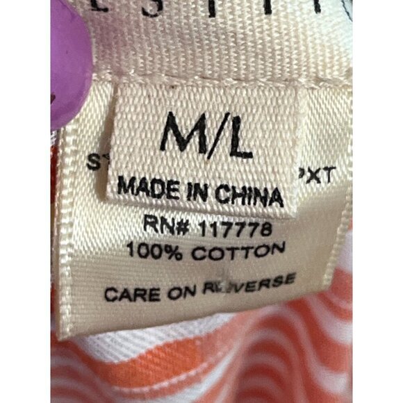 Lovestitch Dress M Orange Striped Retro Beach Swim Preppy Retro Boho Hippie 80s - Picture 3 of 11